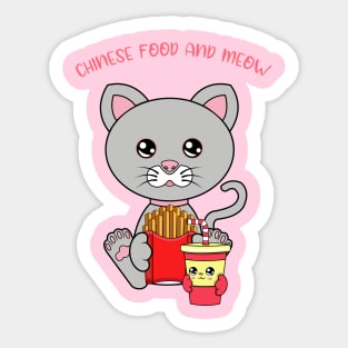 All I Need is fries and cats, fries and cats Sticker